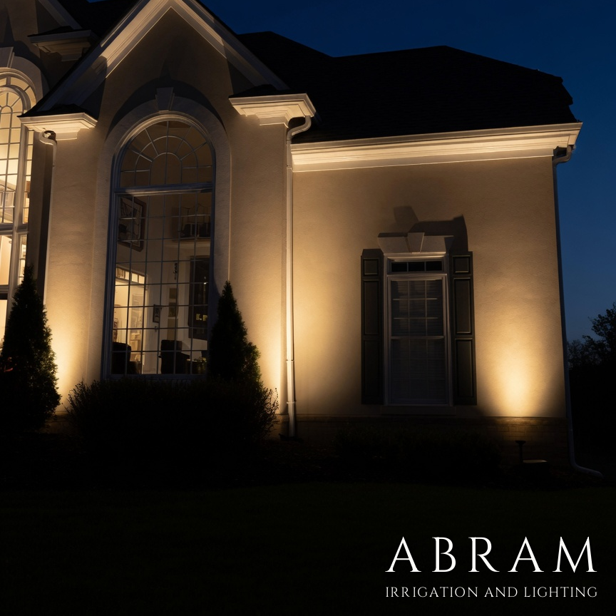 Architectural highlighting on a stone facade at night