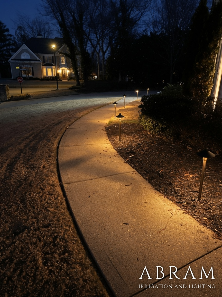 Path and walkway lighting at night